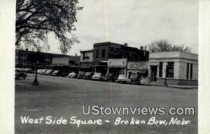 Real Photo - West Side of Square in Broken Bow, Nebraska