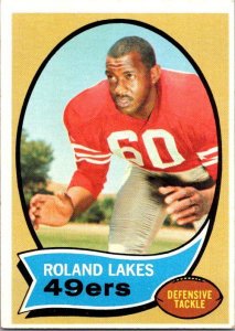 1970 Topps Football Card Roland Lakes Los Angeles 49ers sk21538
