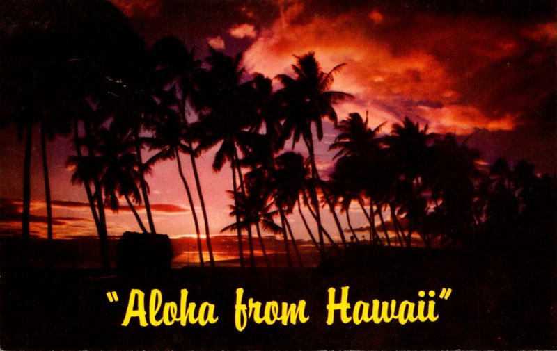 Hawaii Aloha Sunset Scene