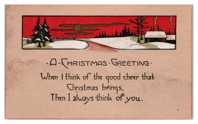 A Christmas Greetings Arts & Crafts Postcard *6L(2)22