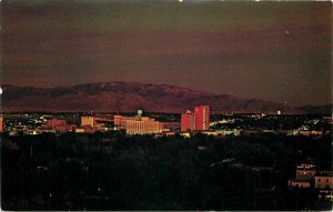Albuquerque New Mexico Night Sandia Mountains Petley Postcard 21-333
