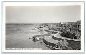 c1920's Lady Grey Drive Boat House View Ottawa Canada RPPC Photo Postcard