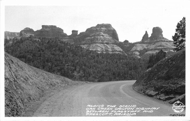 1940s Frasher Prescott Arizona Oak Creek Canyon Flagstaff RPPC real photo 11145