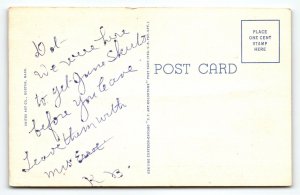 Greetings From Boston Massachusetts Large Letter Linen Postcard Curt Teich