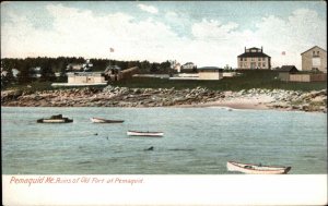 Pemaquid Maine ME Ruins of Old Fort 1900s-10s Postcard