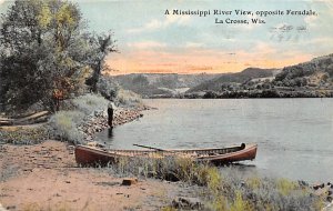 Mississippi River Opposite Ferndale - La Crosse, Wisconsin WI  