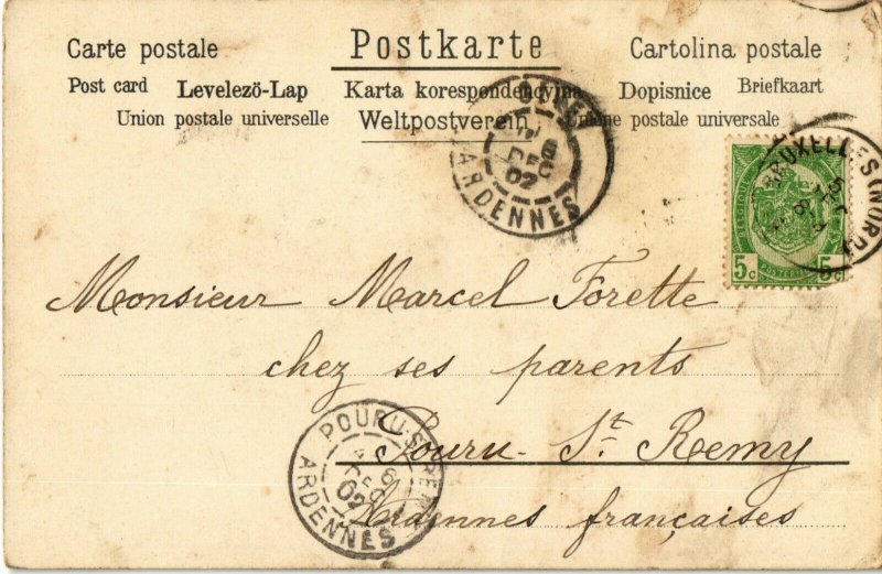 PC CPA SAINT NICHOLAS, WHITE COAT, GLITTER, CHRISTMAS TREE, Postcard (b17352)