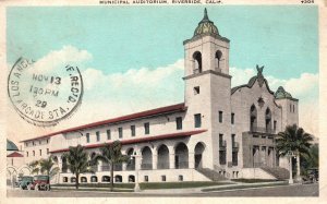 Vintage Postcard 1929 Municipal Auditorium Bldg. Landmark Riverside California