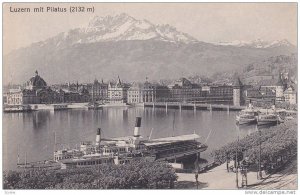 Ship/Steamer, Luzern Mit Pilatus (2132 m), Switzerland, 1900-1910s