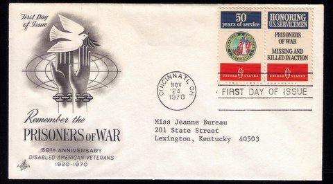 1970 US Sc #1421-1422 FDC Honoring Prisoners Of WarGreat Conditio...