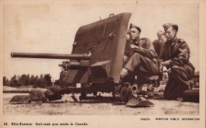 Postcard Military WWII Blitz Busters Anti Tank Gun Made Canada