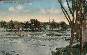 Penacook New Hampshire NH Church Lower Falls c1900s-20s Postcard