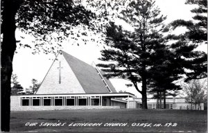 Real Photo Postcard Our Saviors Lutheran Church in Osage, Iowa