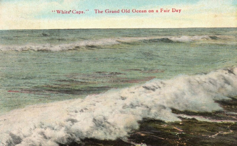 Vintage Postcard 1908 White Caps The Grand Old Ocean on a Fair Day New Jersey 