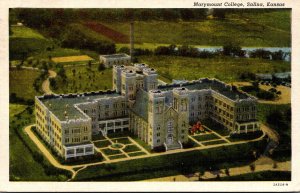 Kansas Salina Aerial View Marymount College 1943 Curteich