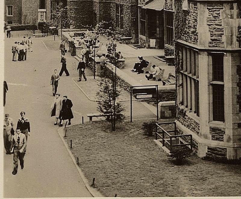 1946 RPPC Philadelphia PA University of Pennsylvania Campus Houston Hall Irvine 