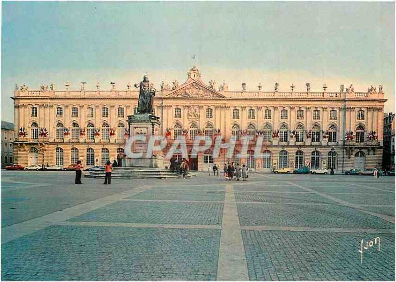 Modern Postcard Nancy (M and M) statue of King Stanislas and the town hall