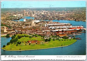 1989 Fort McHenry National Monument Baltimore MD Flag Waving Posted Postcard
