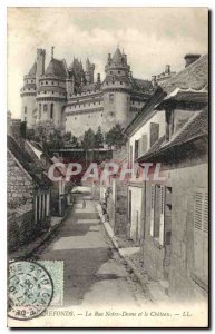 Old Postcard Pierrefonds Rue Notre Dame and Chateau