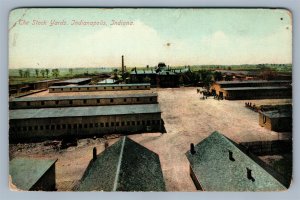 INDIANAPOLIS IN STOCK YARDS ANTIQUE POSTCARD