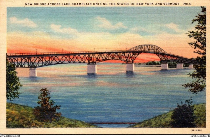 New York New Bridge Across Lake Champlain 1934 Curteich