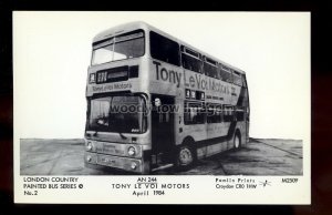 pp2408 - London Country Painted Bus - AN 244 Tony le V. Pamlin Postcard No.M2509