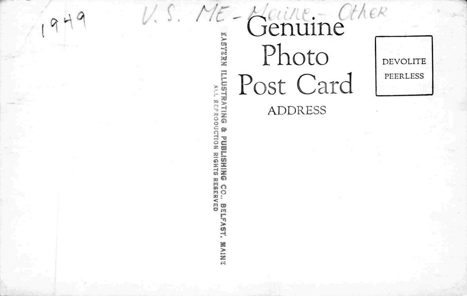 Searsport ME Main Street Policeman Storefronts Old Cars, Real Photo Postcard United States