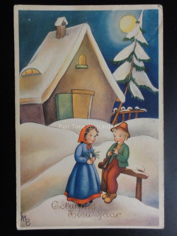 Christmas Greetings - Old Postcard