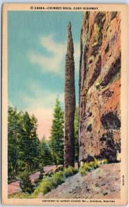 Postcard - Chimney Rock, Cody Highway, Yellowstone National Park - Wyoming