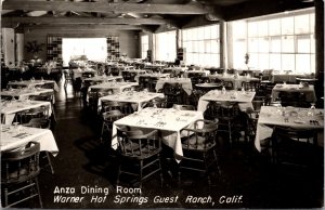 Real Photo Postcard Anza Dining Room Warner Hot Springs Guest Ranch, California