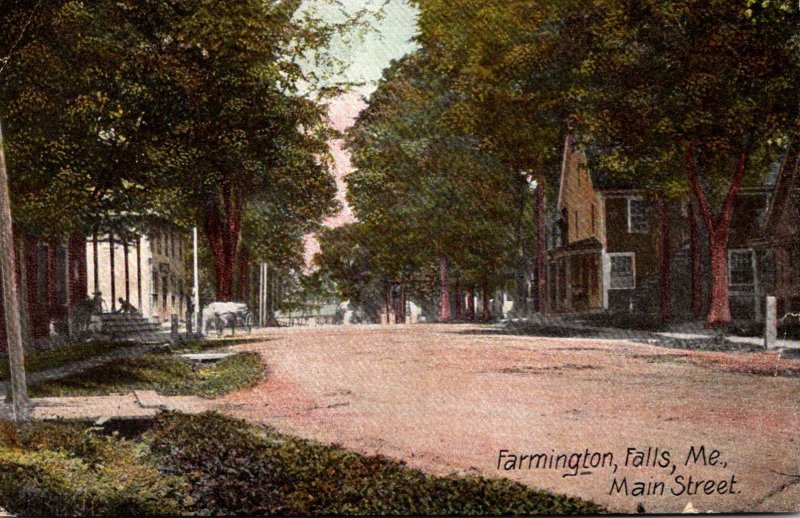 Maine Farmington Falls Main Street 1907
