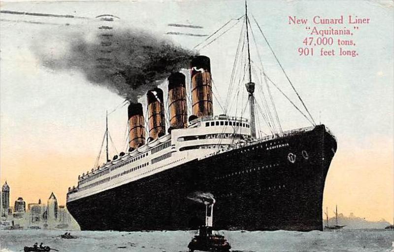 1719  S.S. Aquitania  Cunard Line