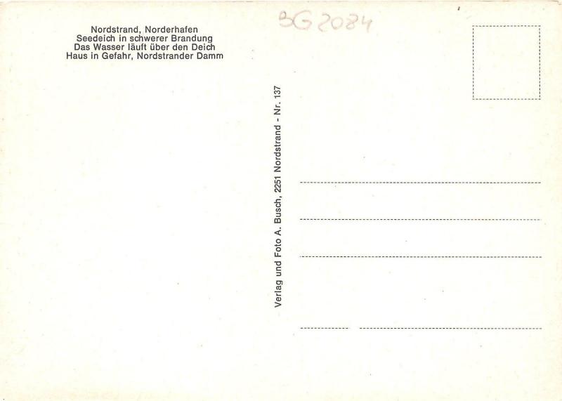 BG2084 nordstrand norderhafen seedeich in brandung  CPSM 14x9.5cm germany