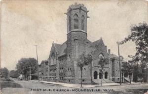 E73/ Moundsville West Virginia Postcard 1910 First M.E. Church