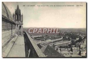 CPA Le Mans Vue sur la Ville du Sommet de la Cathedrale 