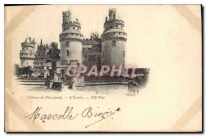 Old Postcard Chateau de Pierrefonds in 1900 Entree Map