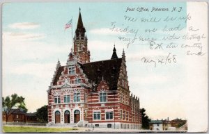 Post Office Paterson NJ New Jersey c1908 Illustrated Postal Postcard H63