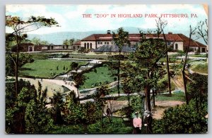 Pittsburgh Pennsylvania~The Zoo In Highland Park~Postmarked~Vintage Postcard