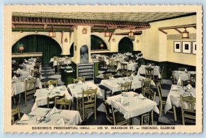 Chicago Illinois IL Postcard Harding's Presidential Grill Restaurant Dining