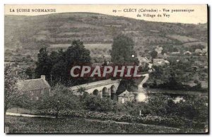 Old Postcard Clecy La Suisse Normande Panoramic view of the village of Vey