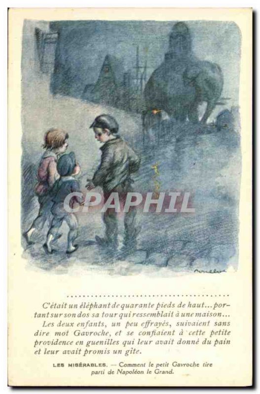 Old Postcard Fantasy Illustrator Poulbot Victor Hugo Les Miserables Gavoche E...