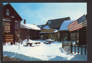 VT View Winter 1836 The Country Store Wilmington Vermont Postcard US Flag