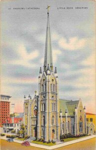 St Andrews Cathedral Little Rock Arkansas linen postcard