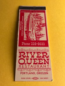 Vintage Matchbook Cover River Queen Restaurant Portland, Oregon MB182