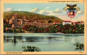 Vtg 1930s US Military Academy on the Hudson River West Point NY Postcard