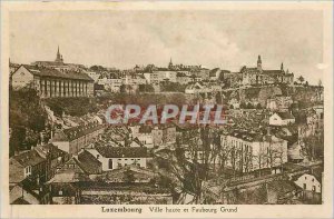 Old Postcard Luxembourg City and Faubourg high Grund