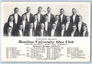 1914 Saint Paul Minnesota Postcard Thirtieth Season Hamline University Glee Club