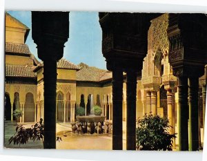 Postcard Courtyard of the Lions Granada Spain