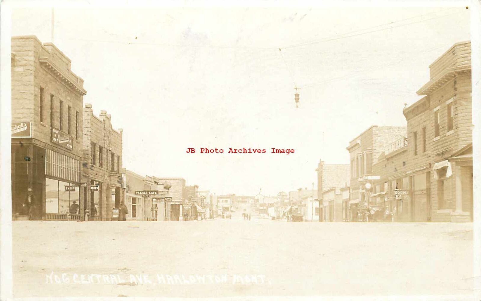 MT, Harlowton, Montana, RPPC, Central Avenue, Business Section, Photo