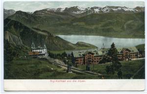 Rigi Kaltbad Hotel Alpen Vitznau Rigi Bahn Bahnen Switzerland 1905c postcard